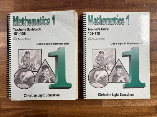CLE Math Sunrise Ed Teacher Guide 101-110 & 7 Light Units 104-110