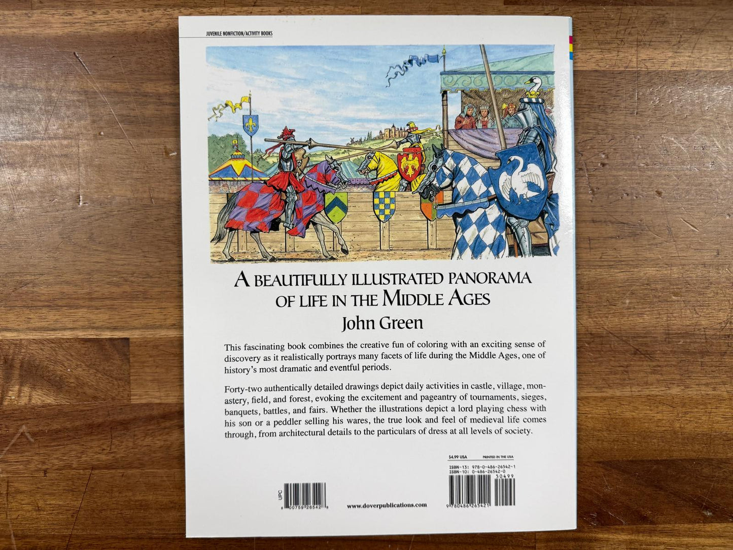 Dover History Life in a Medieval Castle & Village Coloring Book (Like New)