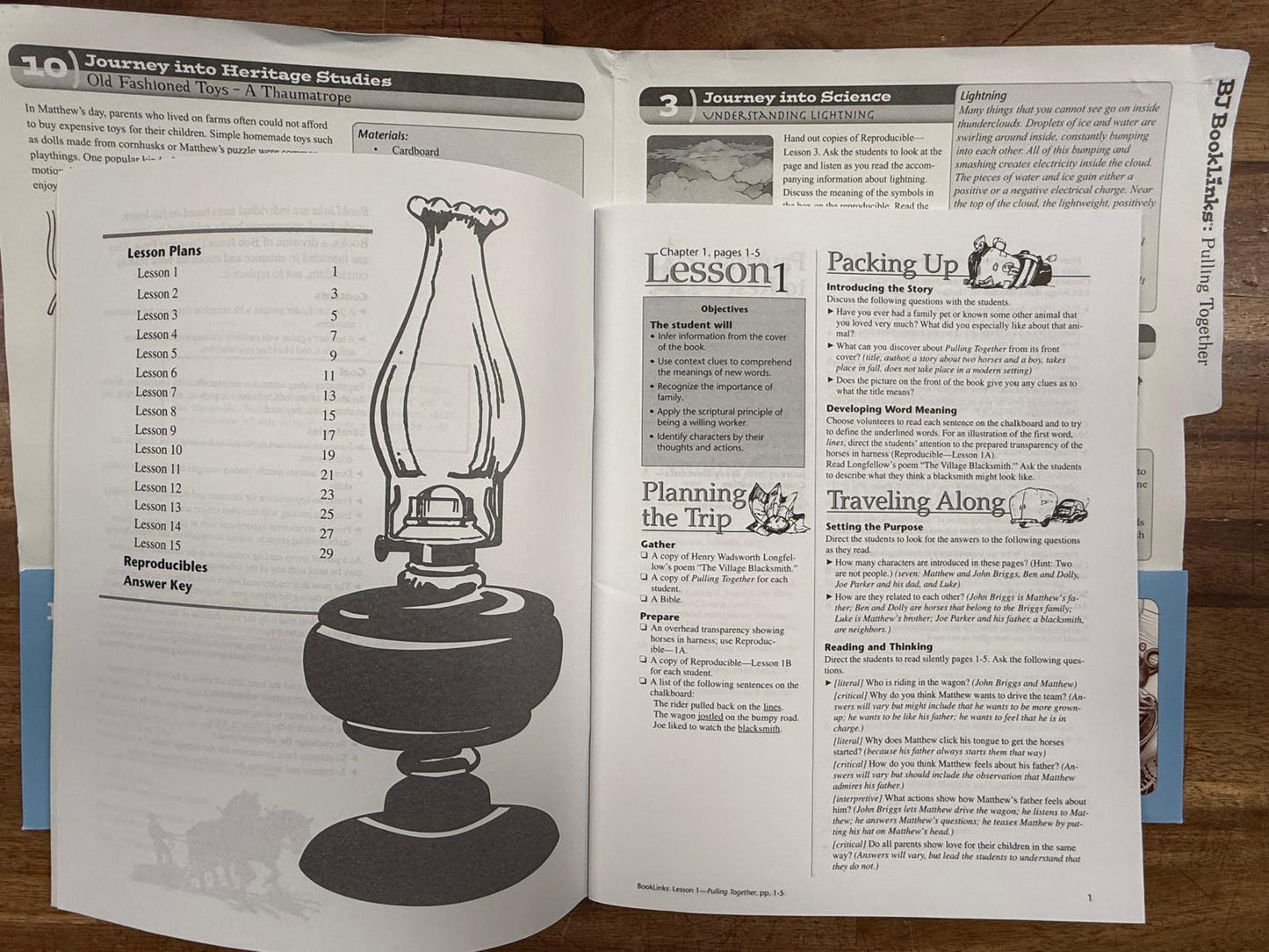 BJU Booklinks Pulling Together Set: Teacher Guide + Novel (VG)