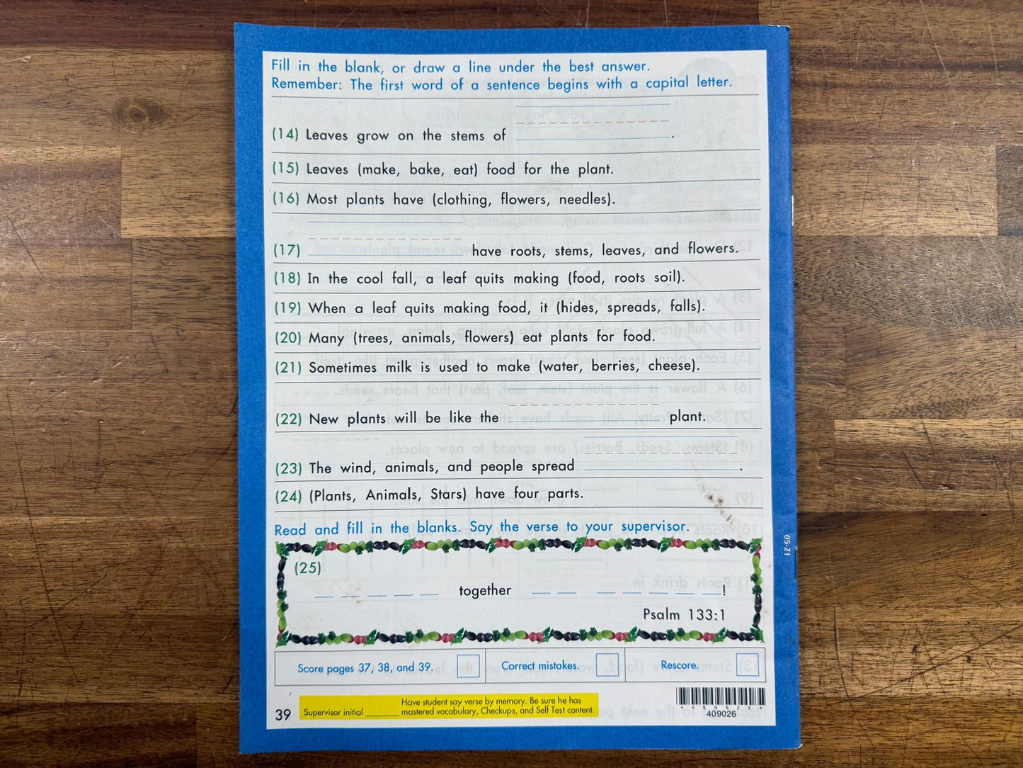 ACE PACE Science 4th Edition Text w. Test 1026 (Good)