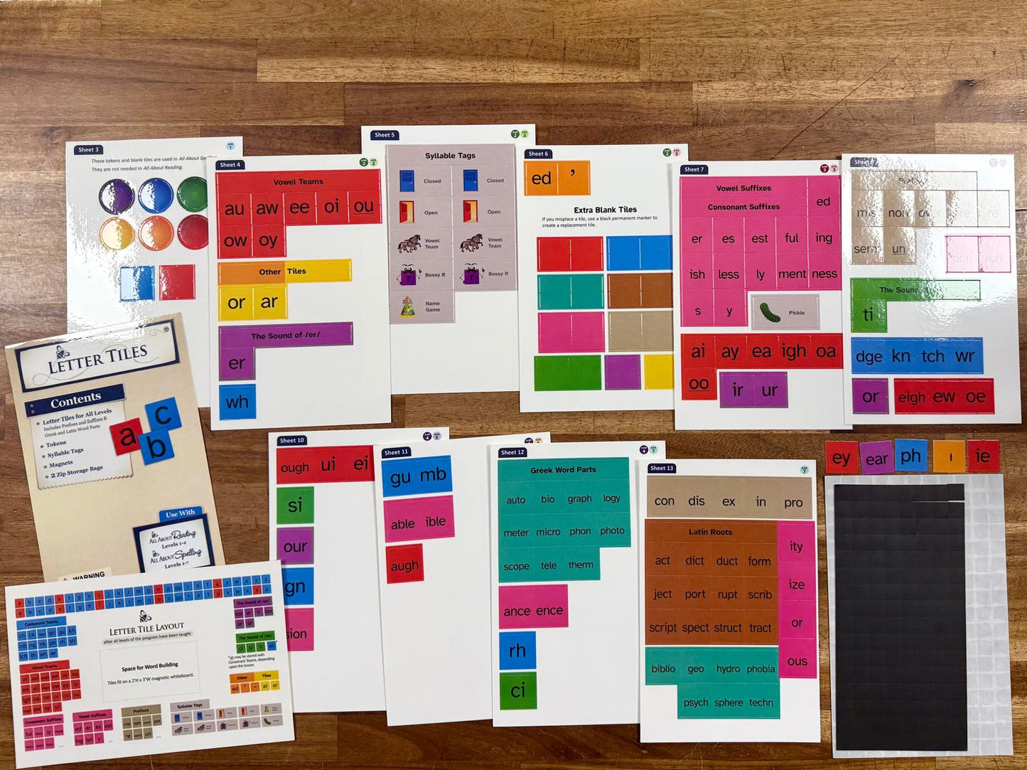 All About Learning Letter Tiles (missing 3 sheets)