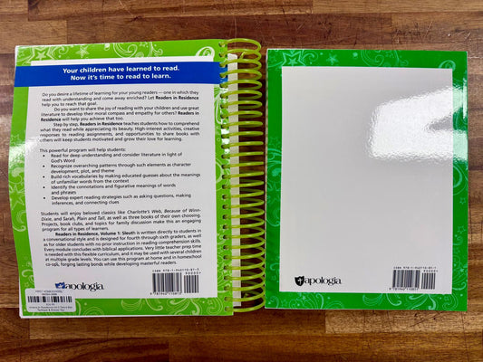 Readers in Residence Vol 1 Sleuth Student Workbook & Answer Key SET