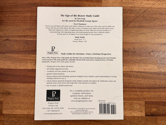 PP The Sign of the Beaver - Study Guide