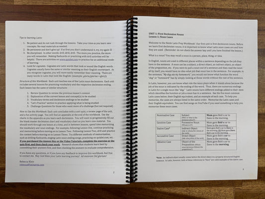 Henle Latin Prep Workbook Vol 1 + Answer Key SET (VG)