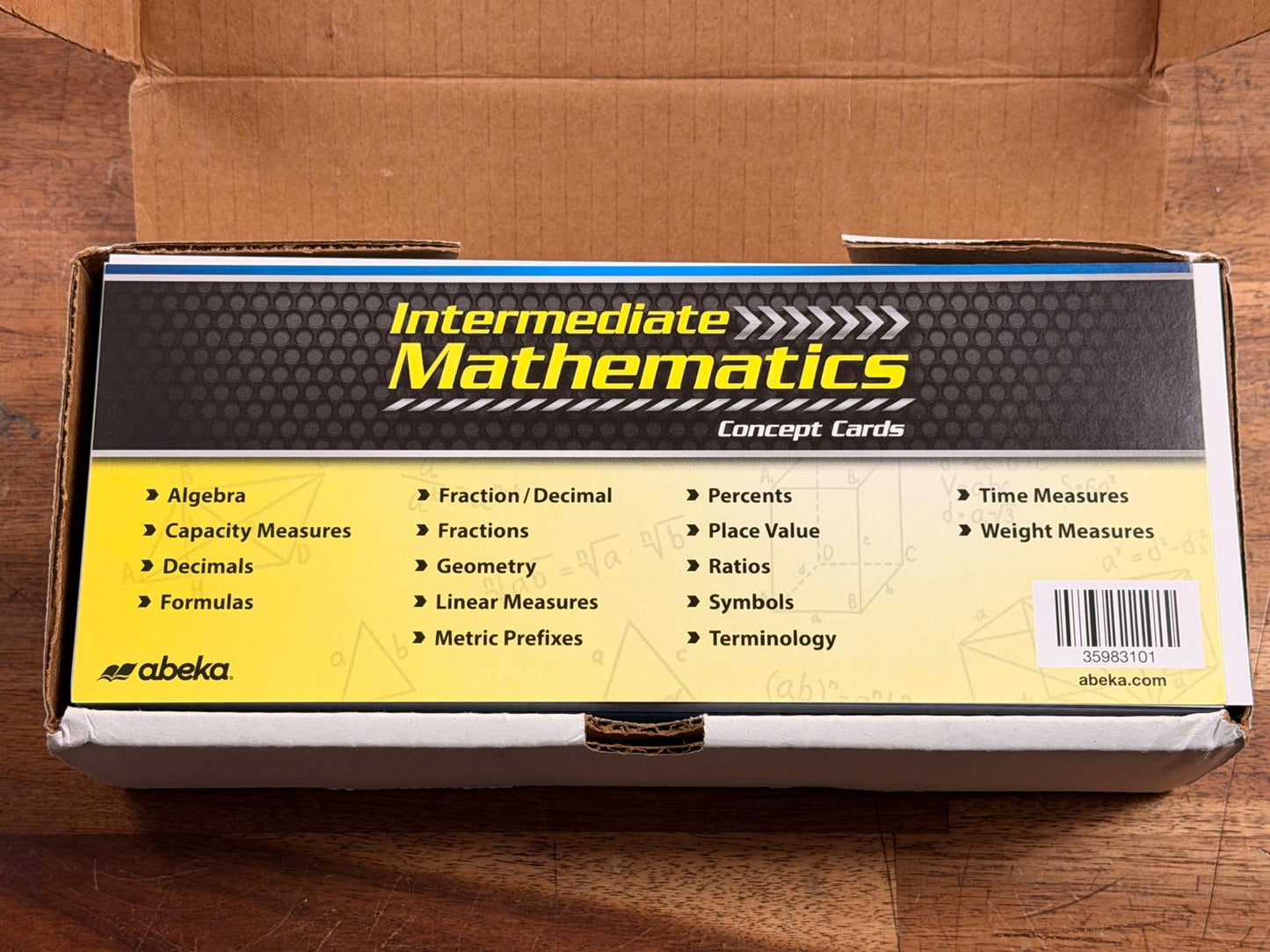 Abeka Intermediate Mathematics Concept Cards