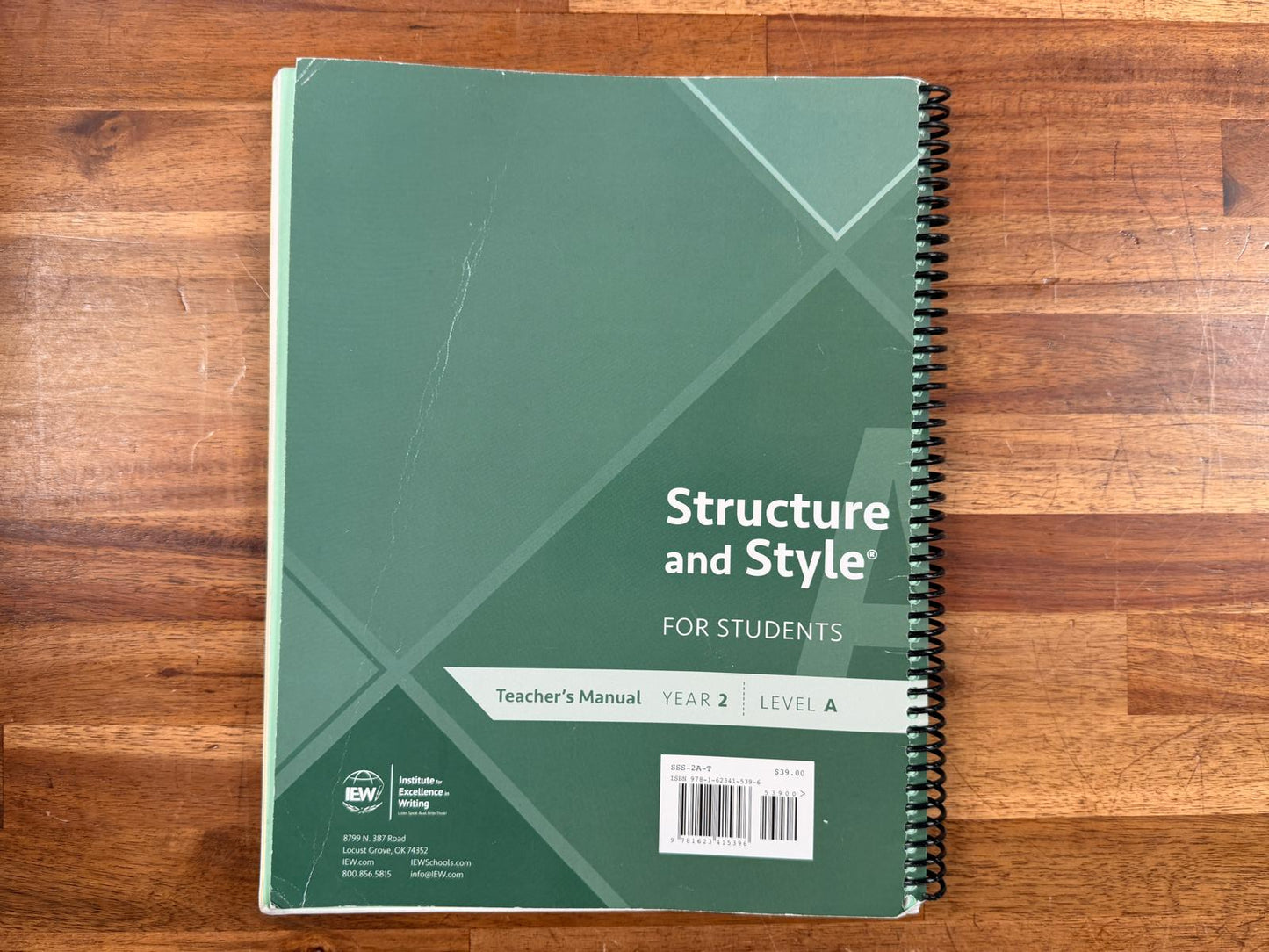 IEW Structure and Style for Students Year 2 Level A TM