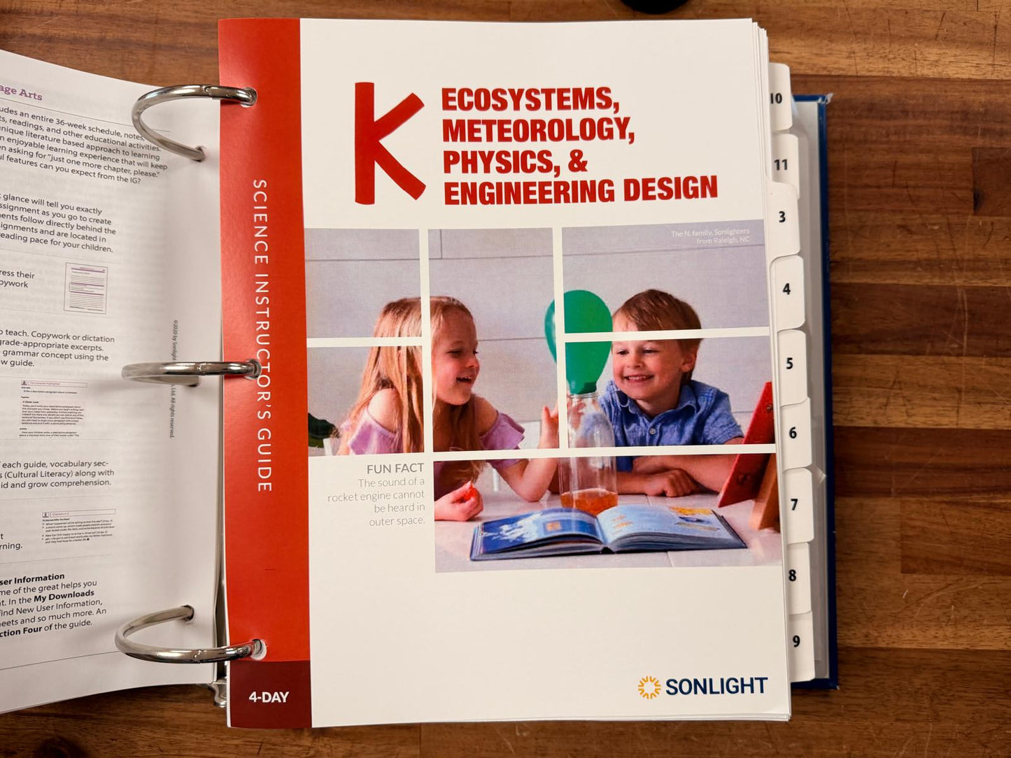 Sonlight K Instructor's Guide Binder History LA Science 4-Day