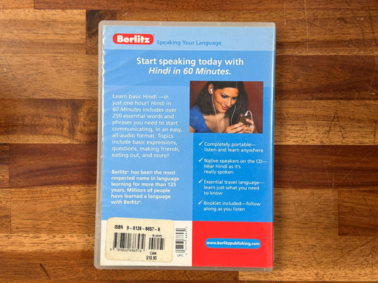 Berlitz Hindi in 60 Minutes Audio CD