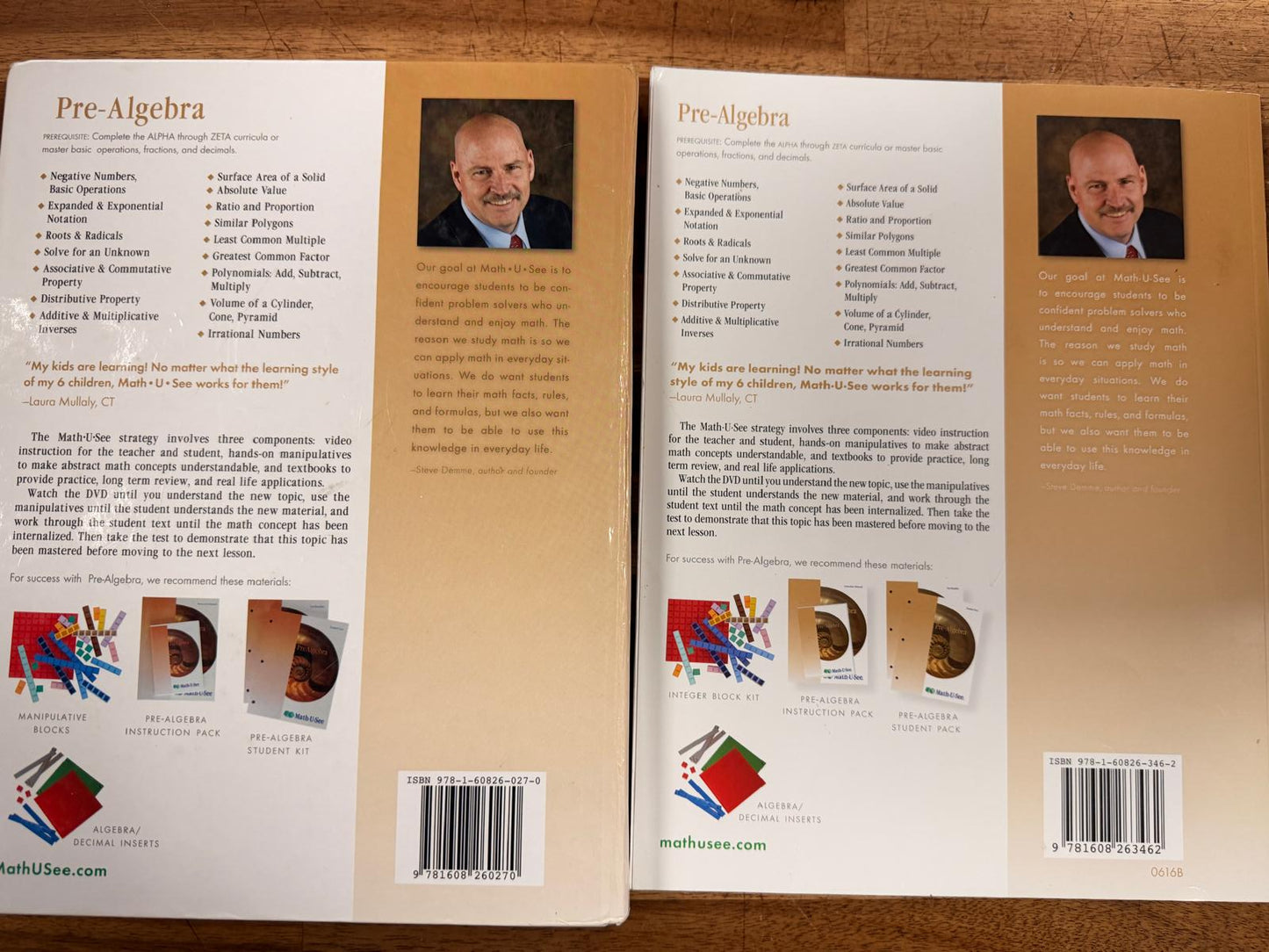Math-U-See Pre-Algebra Instruction Manual & Tests - Acceptable