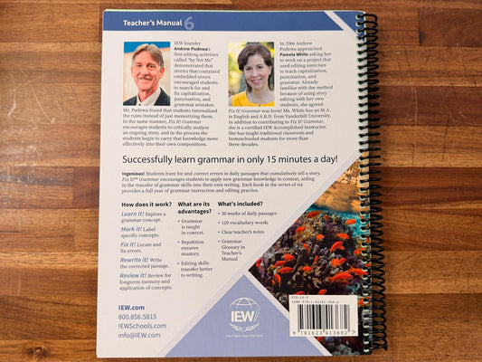 IEW Fix It! Grammar Little Mermaid Lvl 6 TM