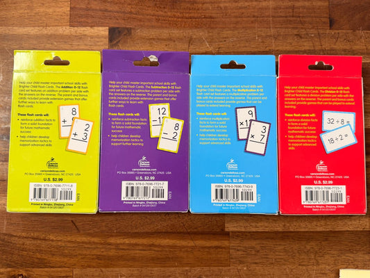 Carson Dellosa Flashcards - Add/Sub/Multi/Div (4 Boxes)