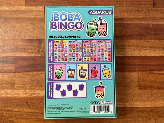 Aquarius Boba Bingo Game 2-8 Players Ages 8+ Family Party Game