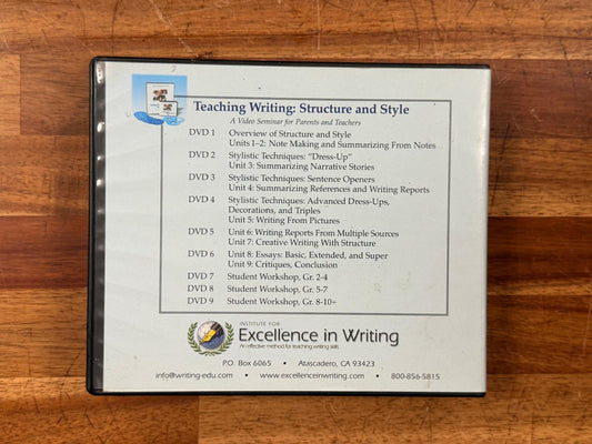 IEW Teaching Writing: Structure & Style (DVDs - Qty 9)