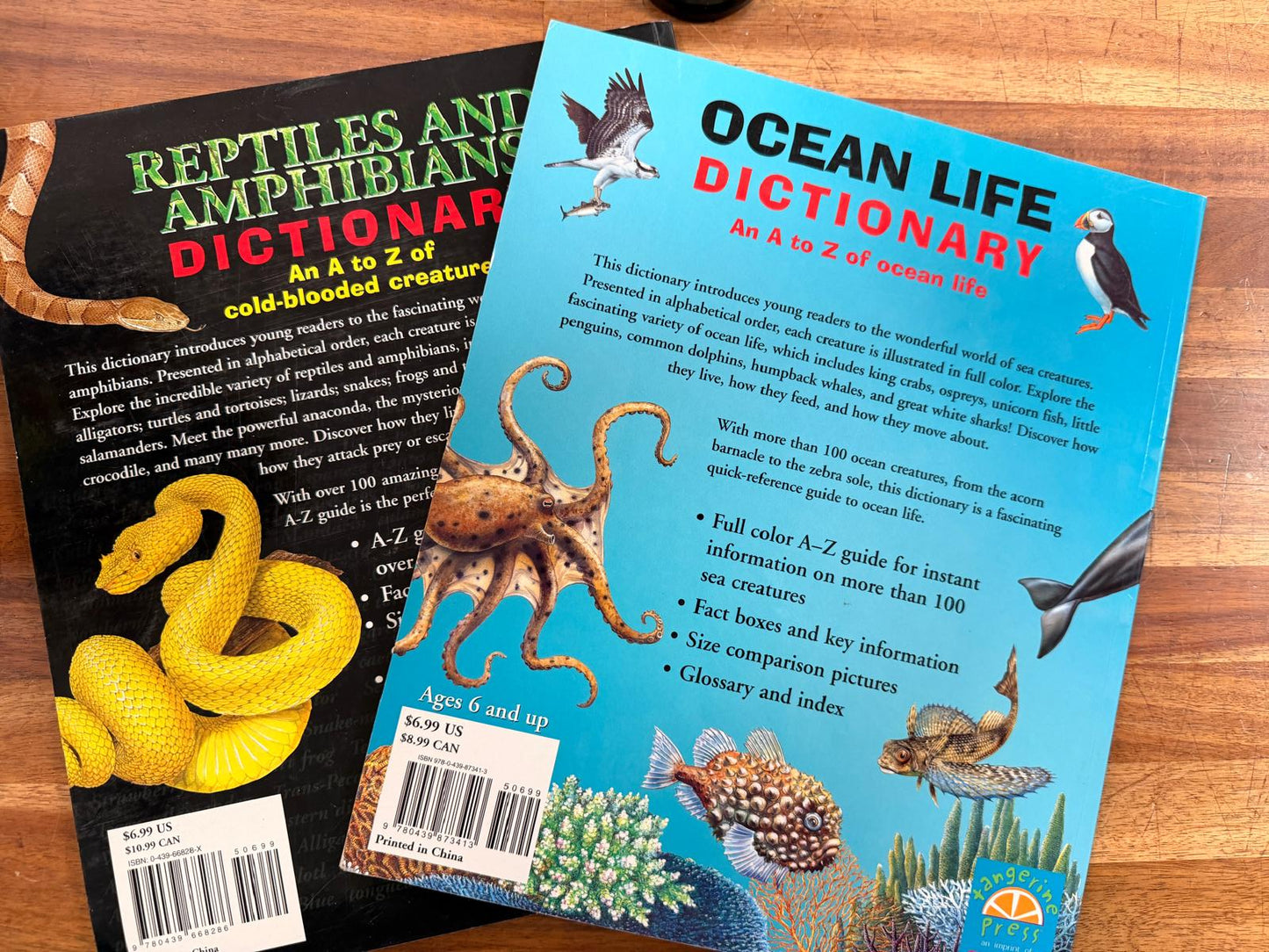 Scholastic A to Z Animal Dictionaries (2x) - Oceans & Rept/Amp