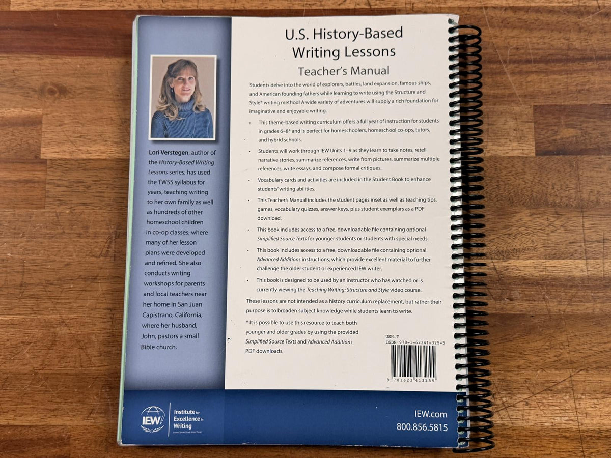 IEW U.S. History-Based Writing Lessons TM (6th Ed)