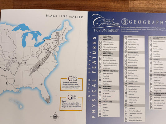Classical Conversations Cycle 3 Geography Trivium Tables