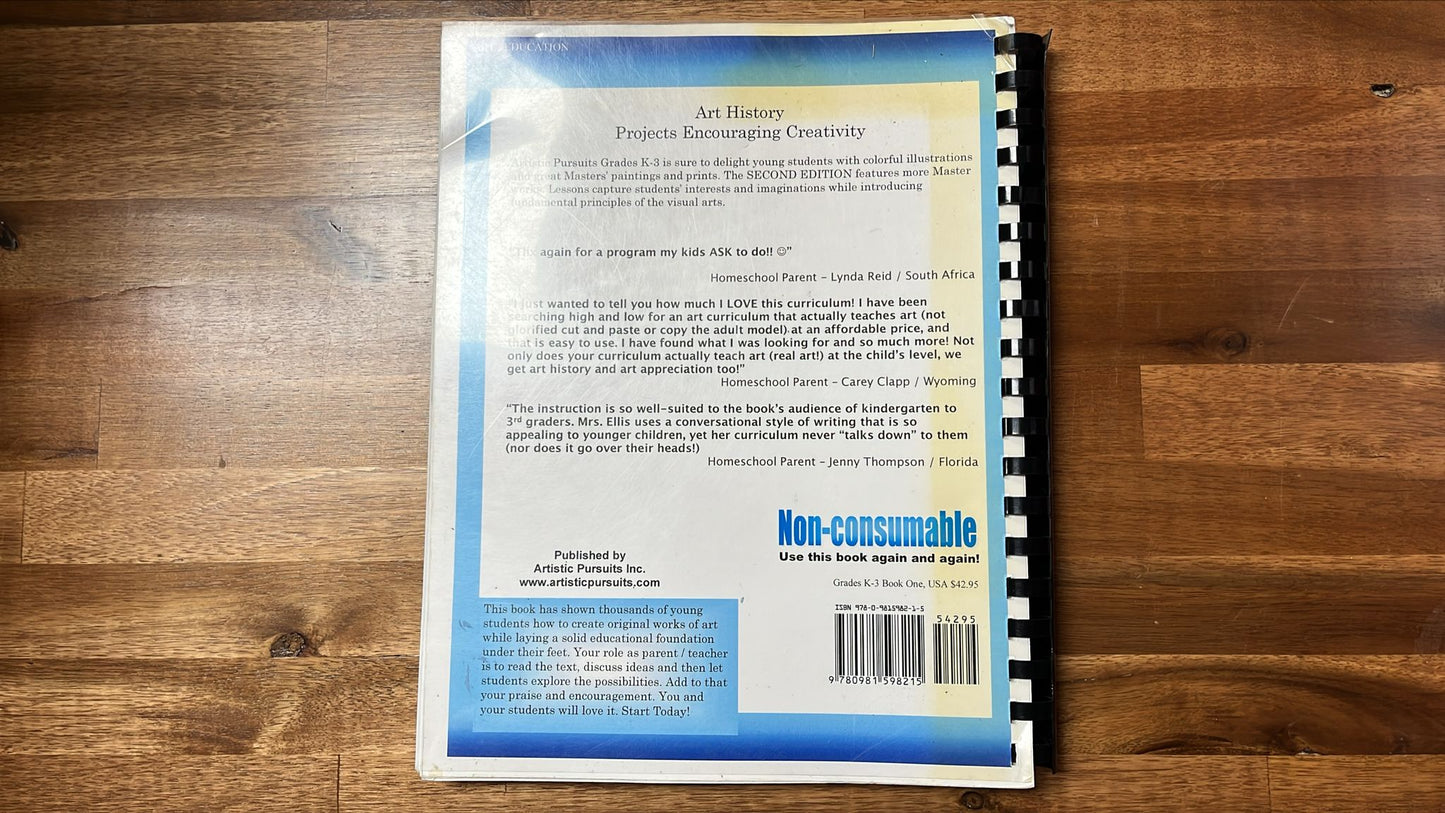Artistic Pursuits - Grades K-3 Book 1 - Intro to Visual Arts