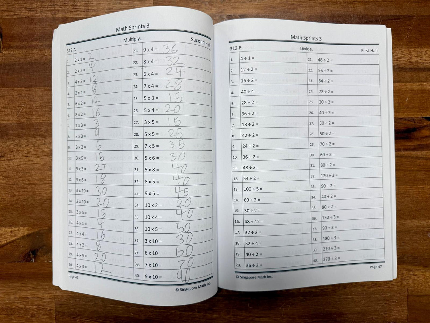 Math Sprints Workbooks 2 & 3 SET