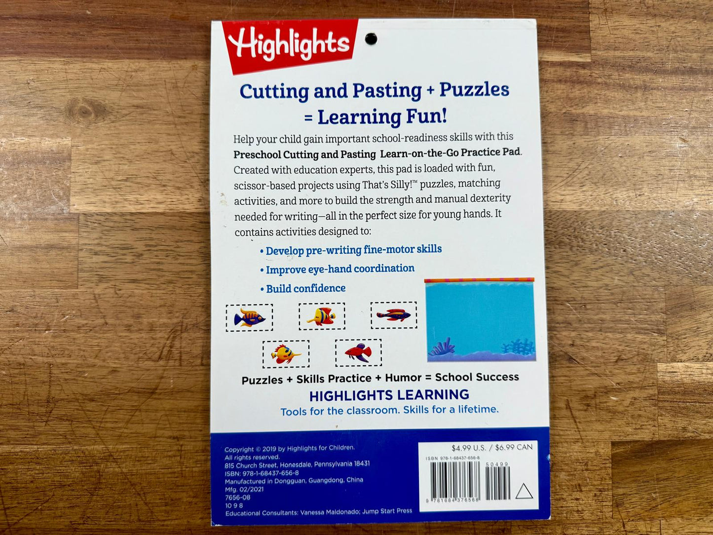 Highlights Preschool Cutting and Pasting Practice Pad - VG