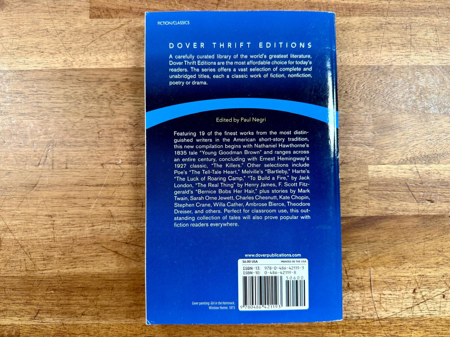 Great American Short Stories (Dover Thrift Editions) - VG