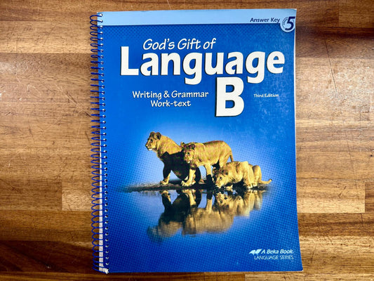 Abeka God's gift of language B Grade 5 Answer key 3rd ed