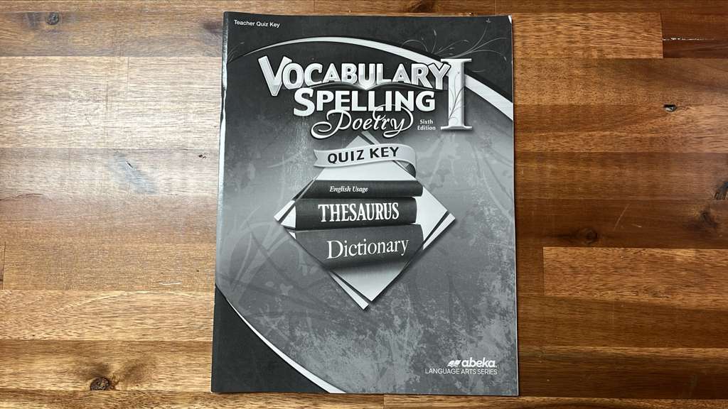 Abeka Vocabulary Spelling Poetry I Key Set 6 Ed Grade 7 - VG