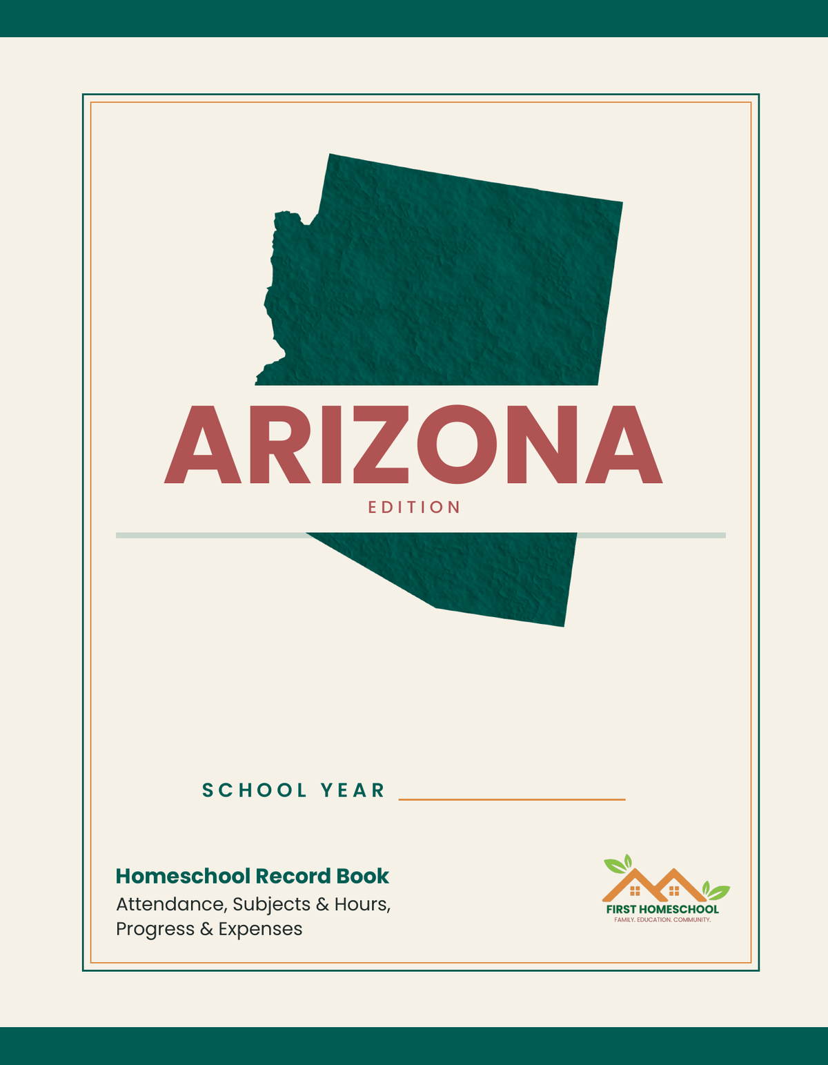 Homeschool Record Book — Attendance, Subjects & Expenses (Arizona Edition)