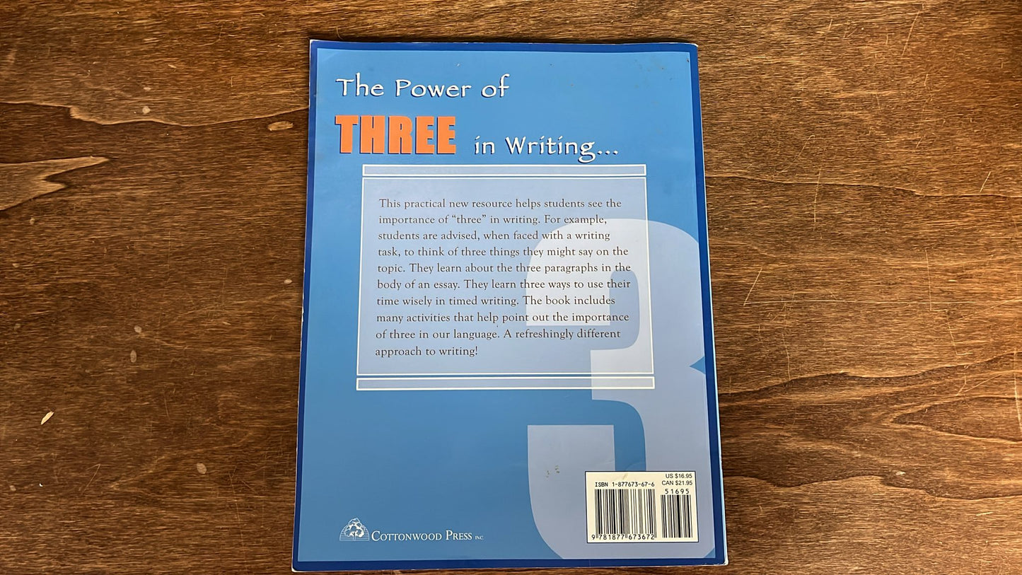 Cottonwood Press, The Power of Three in Writing, Thinking in Three's