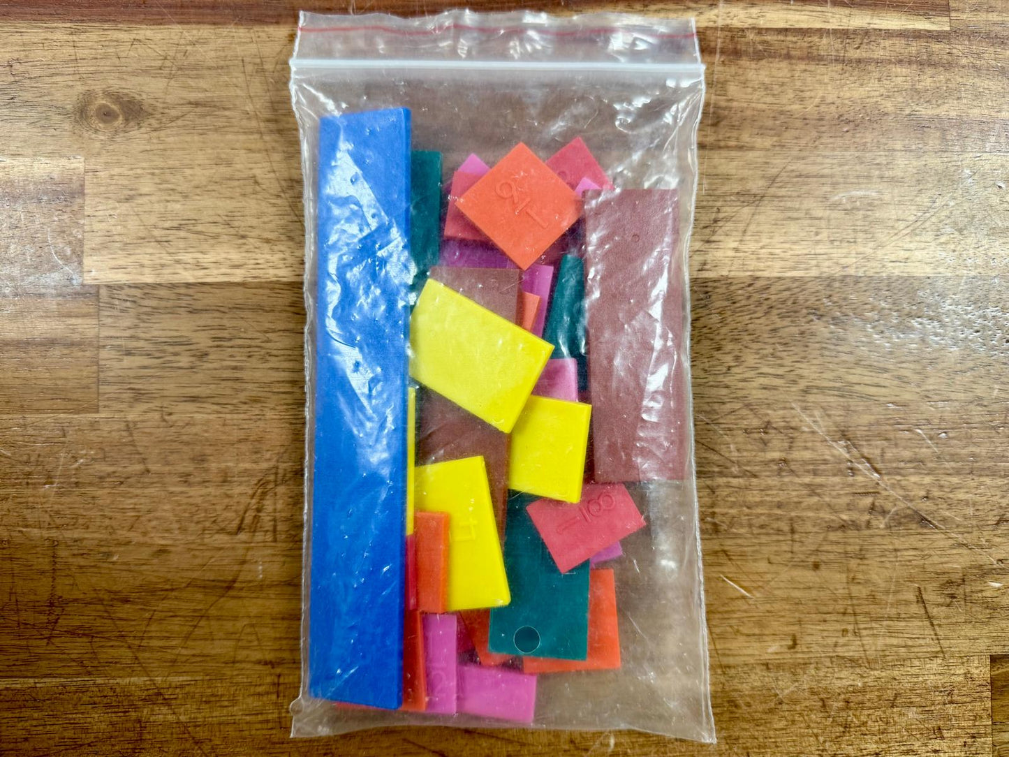 Fraction Tiles Set of 36: Visual Math Manipulatives for Homeschooling