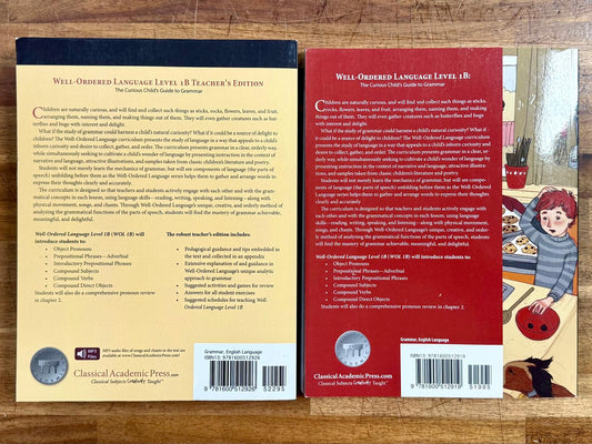 Well-Ordered Language Level 1B Set: Student & Teacher’s Ed