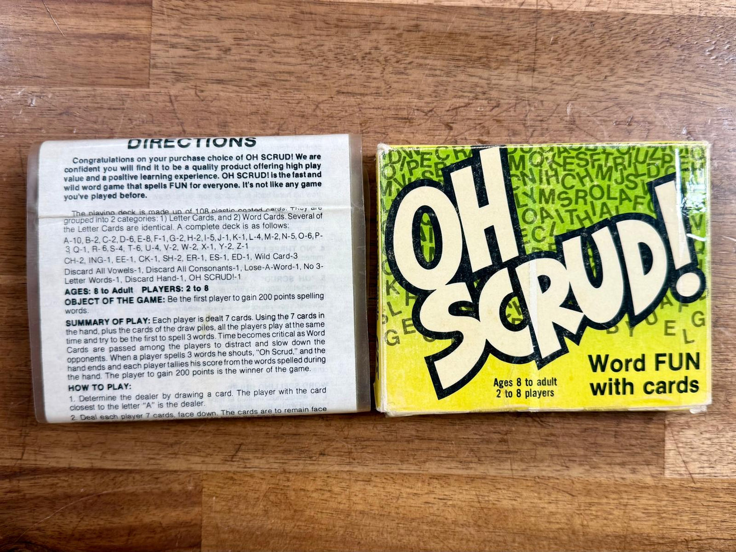 OH SCRUD! Card Game Word Fun Spelling Skills - Complete