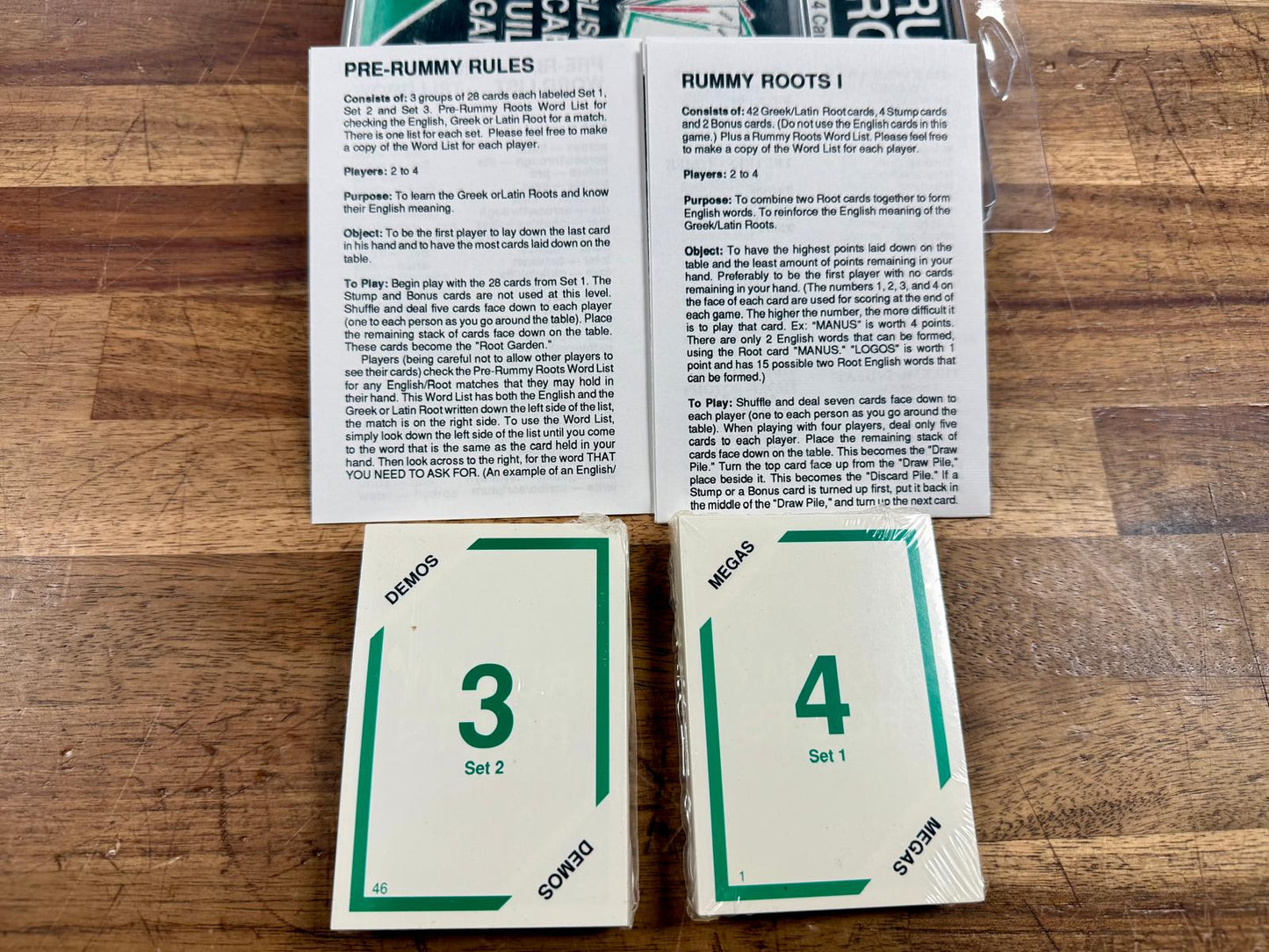 Rummy Roots 4 in 1 Latin Greek Vocab Building Card Game