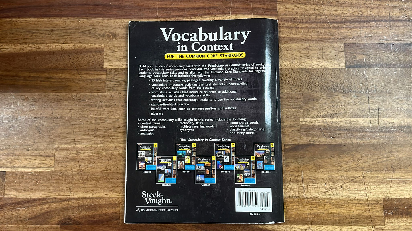 Steck-Vaughn School Supply, Vocabulary in Context for the Common Core Standards, Grade 2