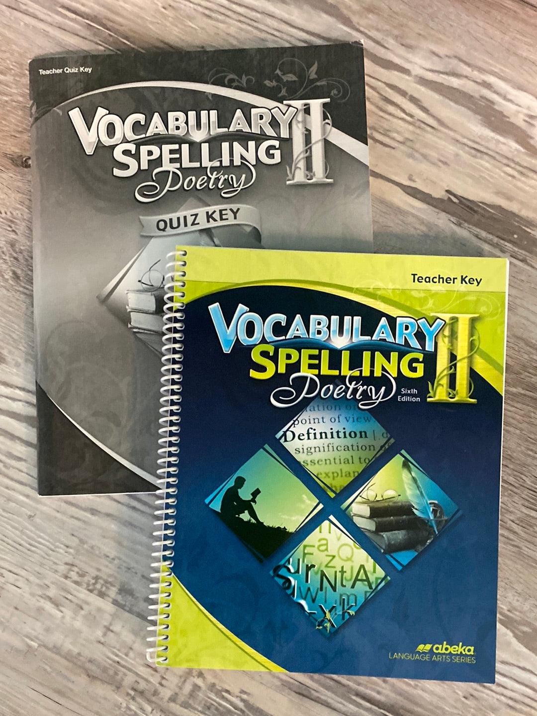Abeka Vocabulary Spelling Poetry II 6th Keys