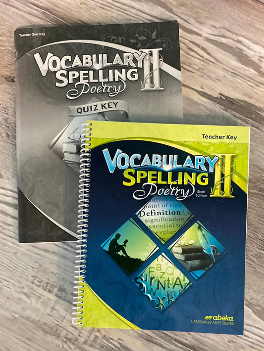 Abeka Vocabulary Spelling Poetry II 6th Keys