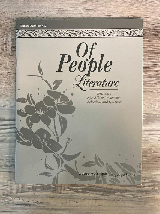 Abeka Of People Literature Teacher Quiz/Test Key 4th