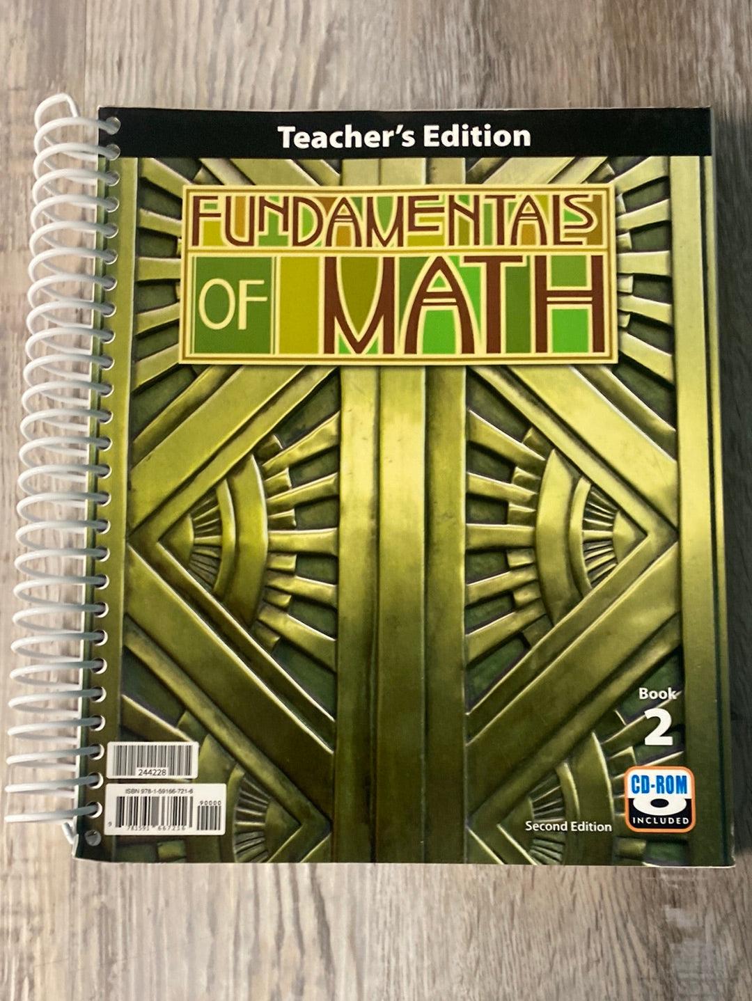 BJU Fundamentals of Math 2nd Teacher 1, 2 + Test Key