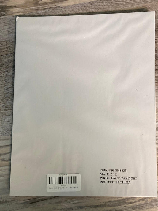 Saxon Math 2 Workbook Fact Card Set