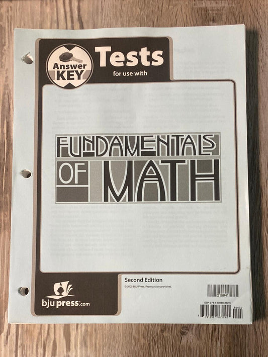 BJU Fundamentals of Math 2nd Teacher 1, 2 + Test Key