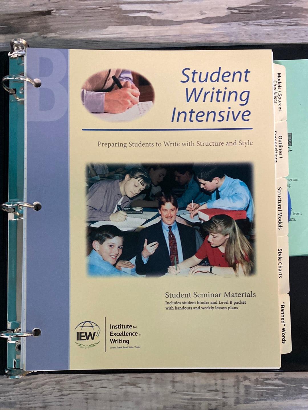 IEW Student Writing Intensive Level B DVD and Notebook