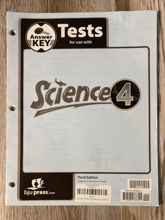 Science 4 Tests And Answer Key 3rd Ed.