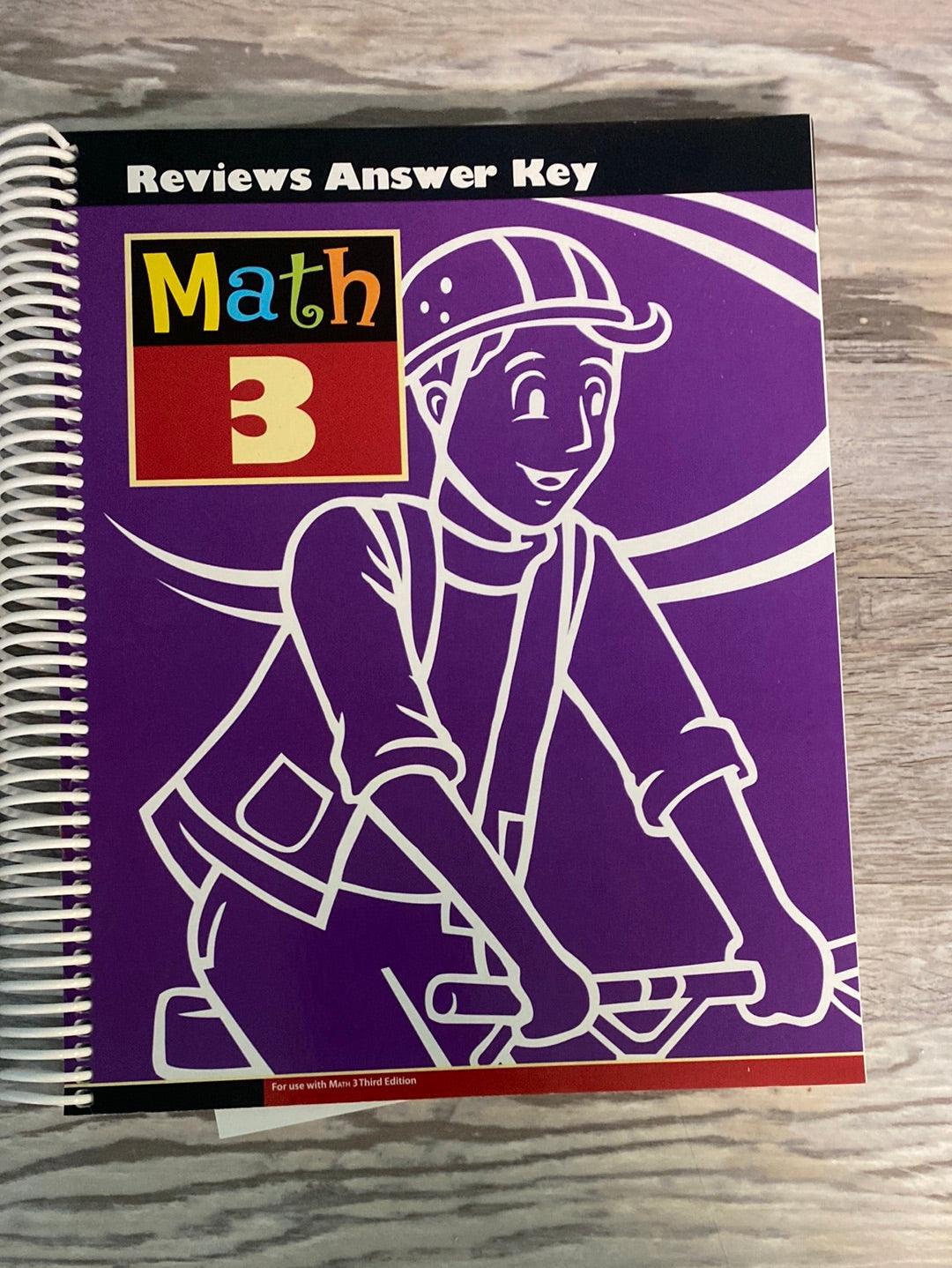 BJU Math 3 Teacher's Book w/ CD + Review Answers 3rd Ed