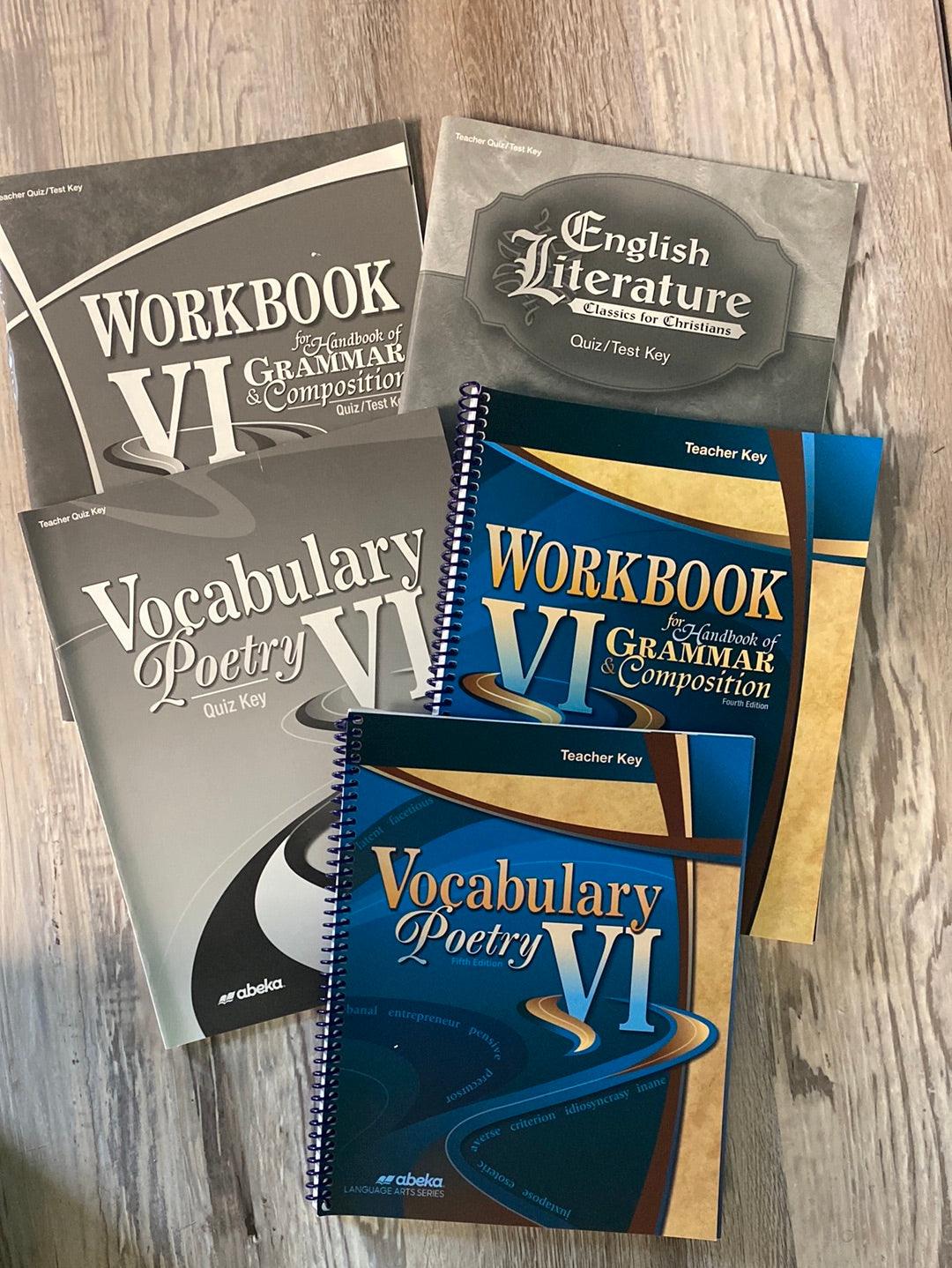 Abeka English Grade 12 Teacher Keys, Lot of 5