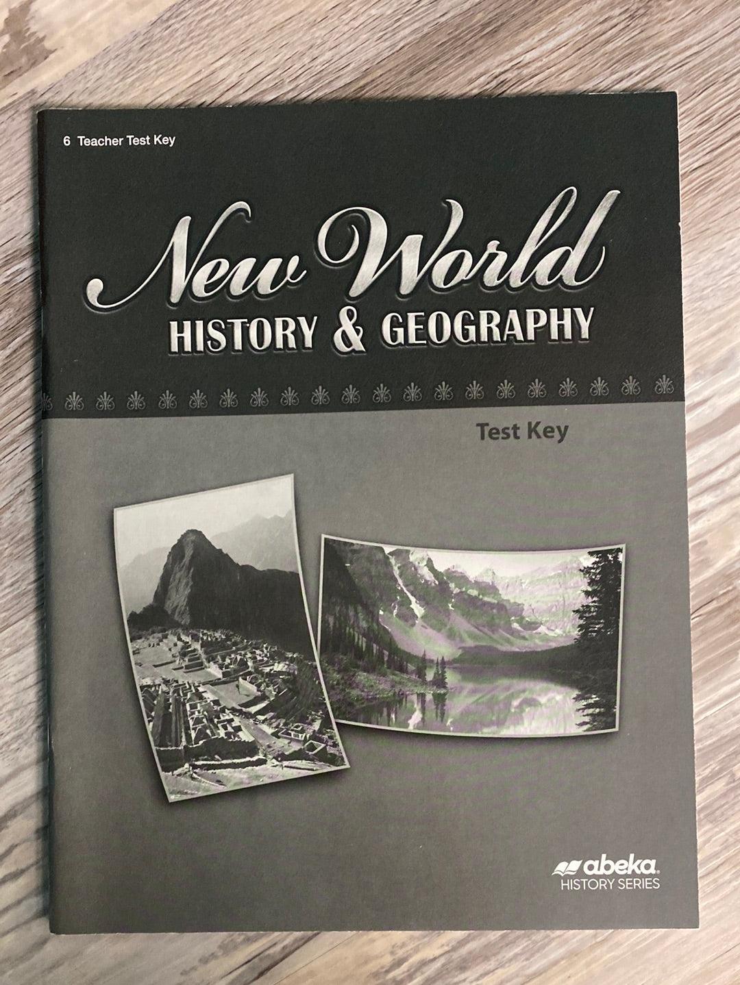 Abeka New World History & Geography Quiz & Test Keys 4th