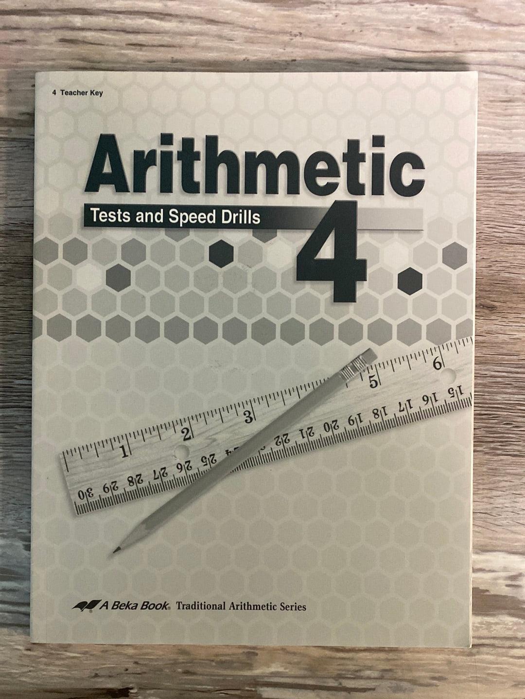 Abeka Arithmetic 4 Tests and Speed Drills 4th