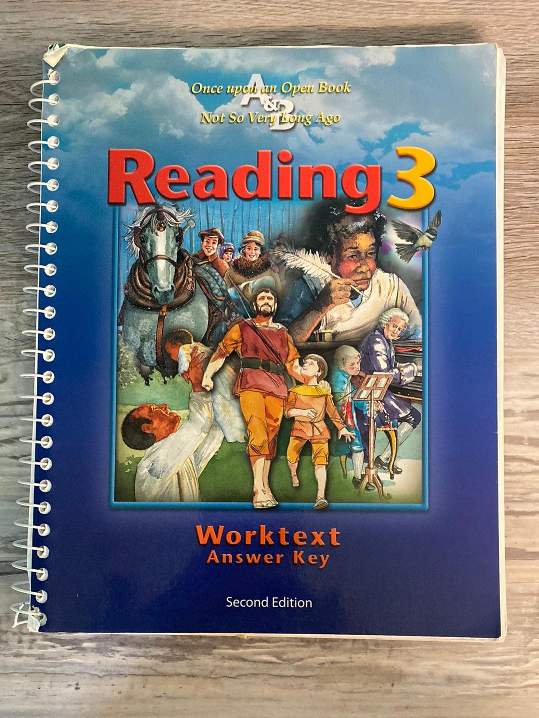 BJU Reading 3 Worktext Answer Key 2nd
