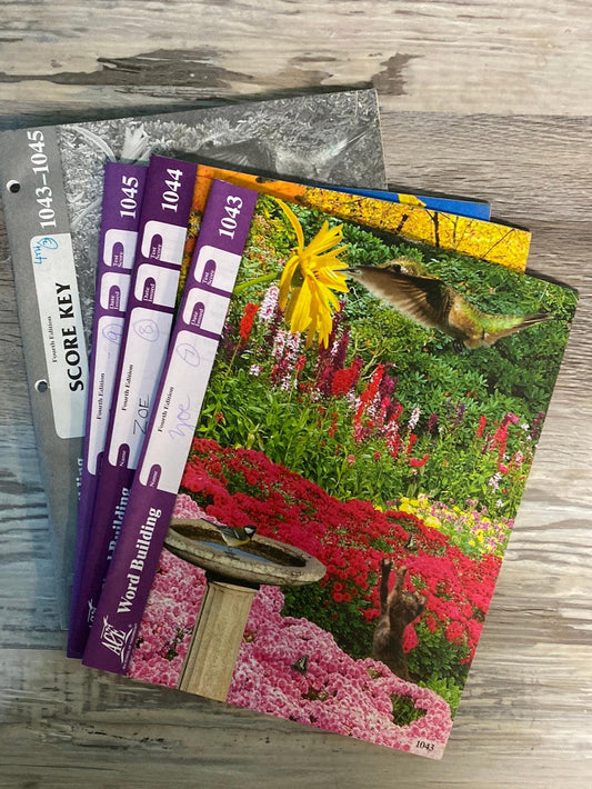 ACE PACEs Word Building 1043-1045 and score key for 1043-1045
