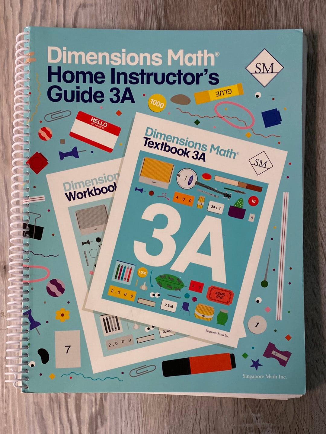 Dimensions Math 3A Home Instructor's Guide + Printouts