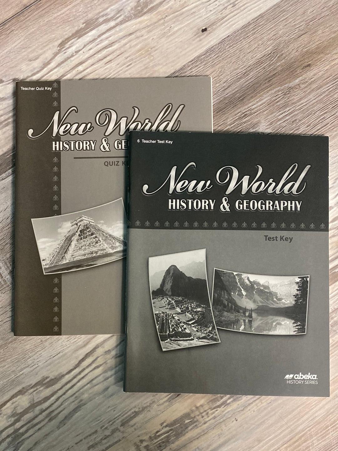 Abeka New World History & Geography Quiz & Test Keys 4th