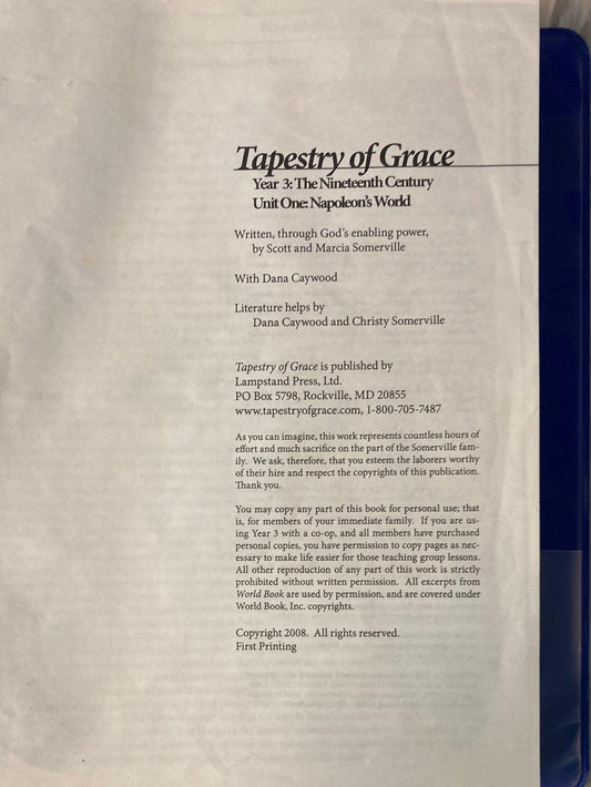Tapestry of Grace Year 3 2008 All 4 Units